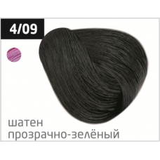 OLLIN performance 4/09 шатен прозрачно-зеленый 60мл перманентная крем-краска для волос