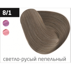OLLIN performance 8/1 светло-русый пепельный 60мл перманентная крем-краска для волос