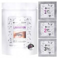 Набор составов для ламинирования ресниц и бровей в саше SEXY LAMINATION, (3 саше x 2мл)